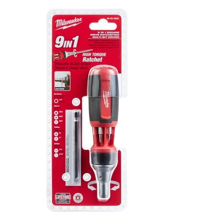 Milwaukee Tool 48-22-2322 9-In-1 Square Drive Ratcheting Multi-Bit Driver
