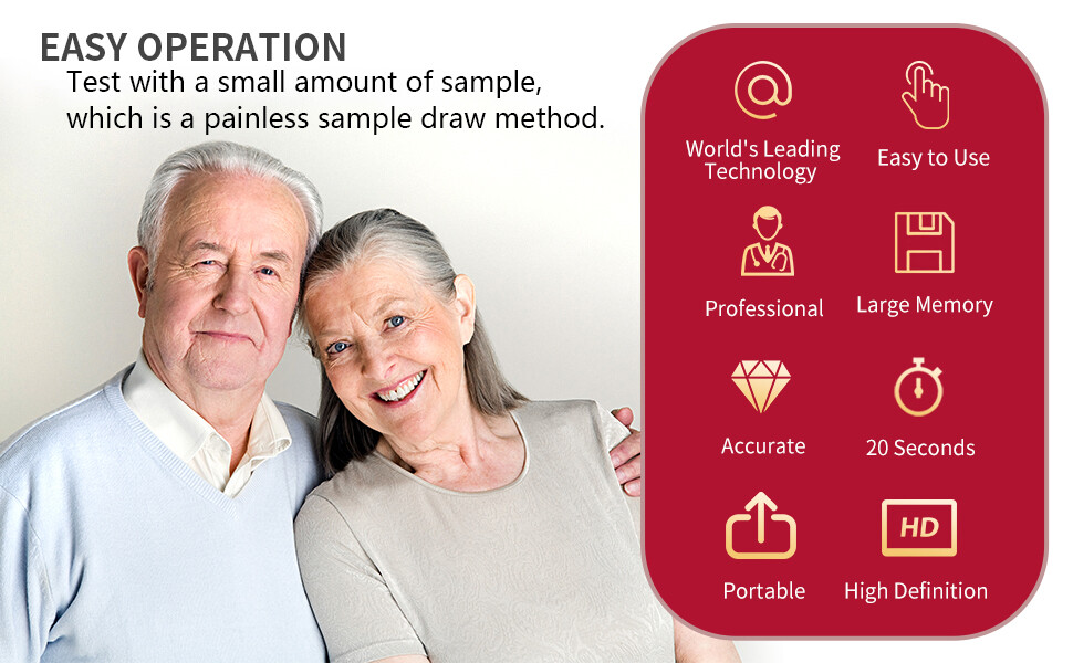 URIT Hemoglobin Test Kit - 50 Strips & Lancets for Home Testing