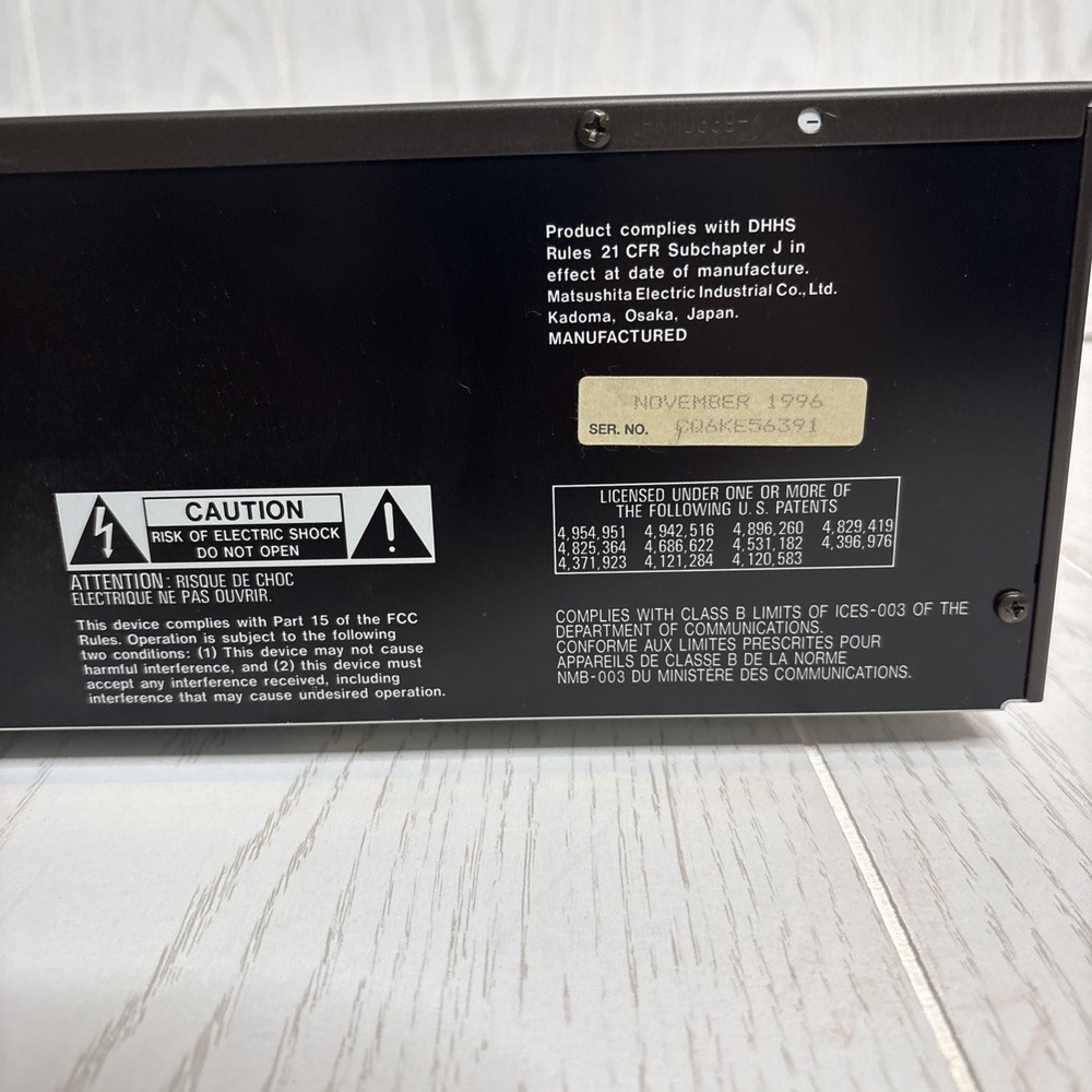 TECHNICS 5-DISC COMPACT DISC CHANGER MODEL SL-PD787 - TESTED - WORKS - BRIGHT