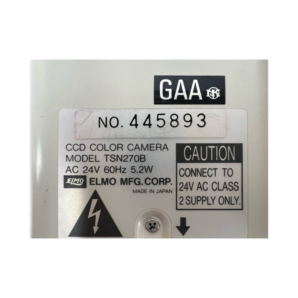 ELMO Color CCD TV Camera TSN270B - UNTESTED