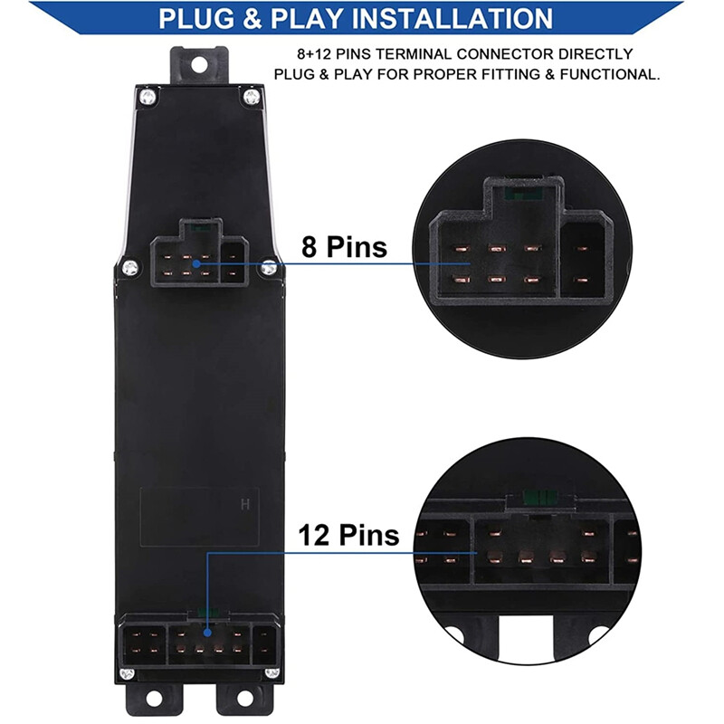 Power Window Control Switch+Bezels Black 68171680AA for 02-09 Dodge Ram1500-3500