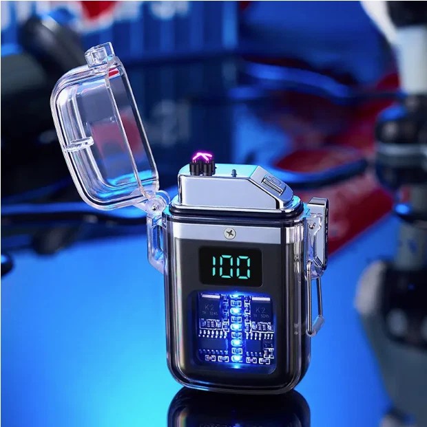 Electric Lighter Waterproof Windproof Double Arc Plasma Lighter USB Rechargeable