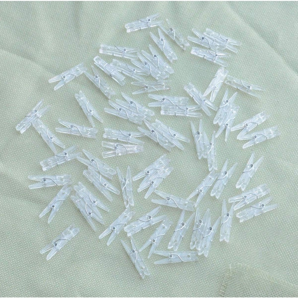 Mini Plastic Clips Clear Utility Pins for Photos String Lights Craft Display
