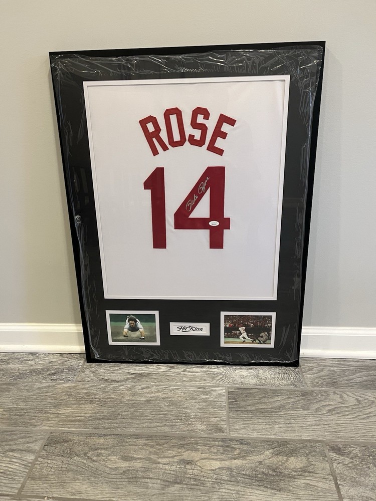 Pete Rose Framed Autographed Cincinnati Reds Jersey