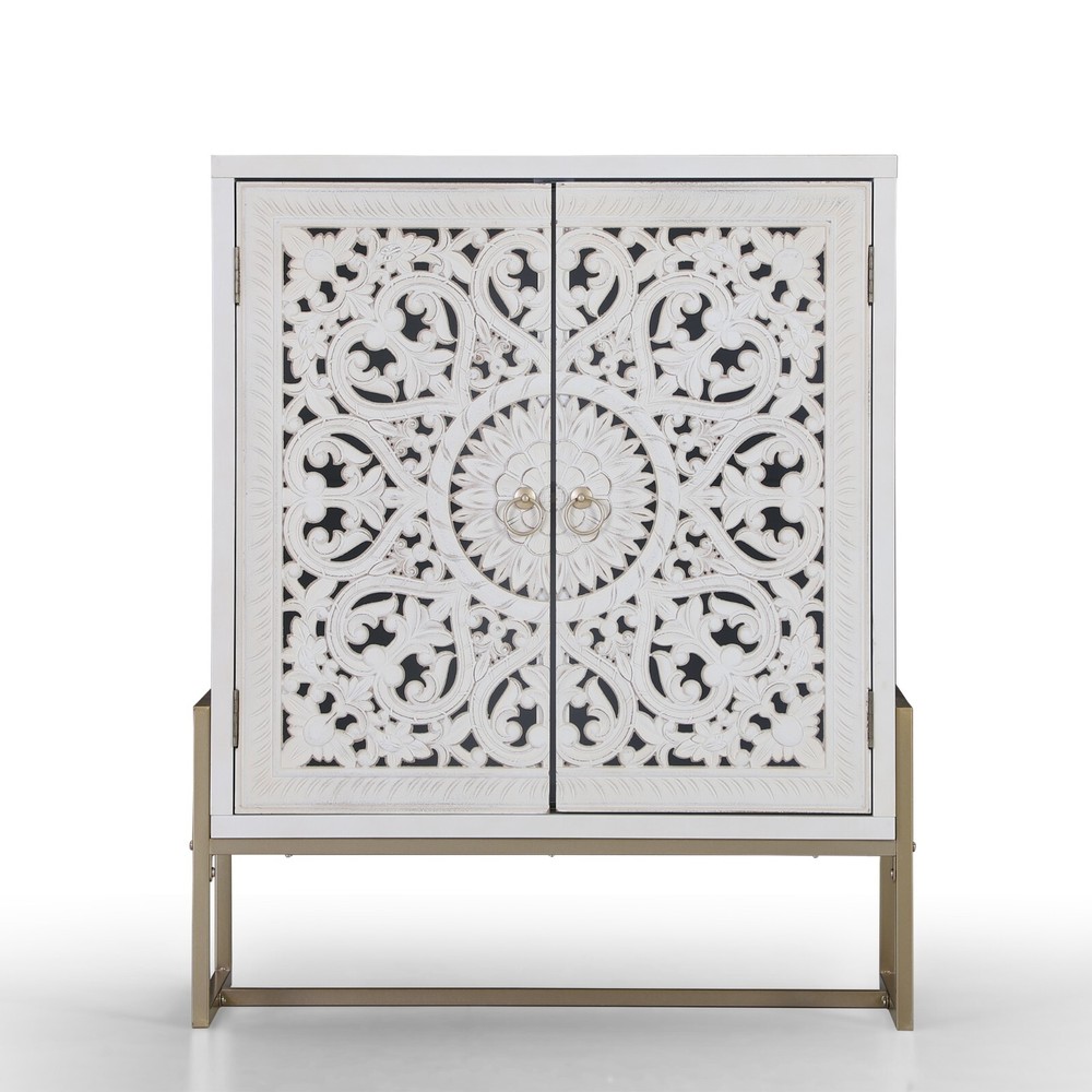 PHI VILLA Accent Storage Cabinet with 2 Doors Buffet Sideboard Entryway Cabinet