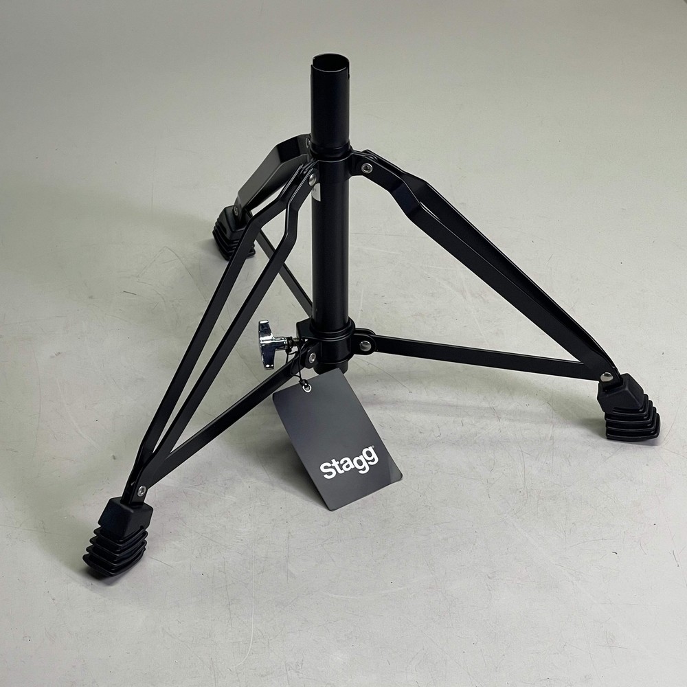 STAGG Drum Throne Vinyl Double Braced Adjustable Height Black DT-32BK
