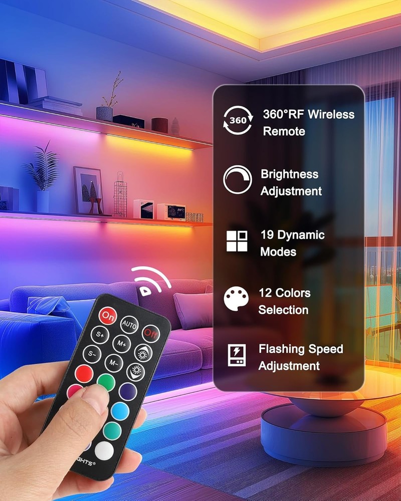 LED Strip Lights Dimmable RGB Color Changing with Remote