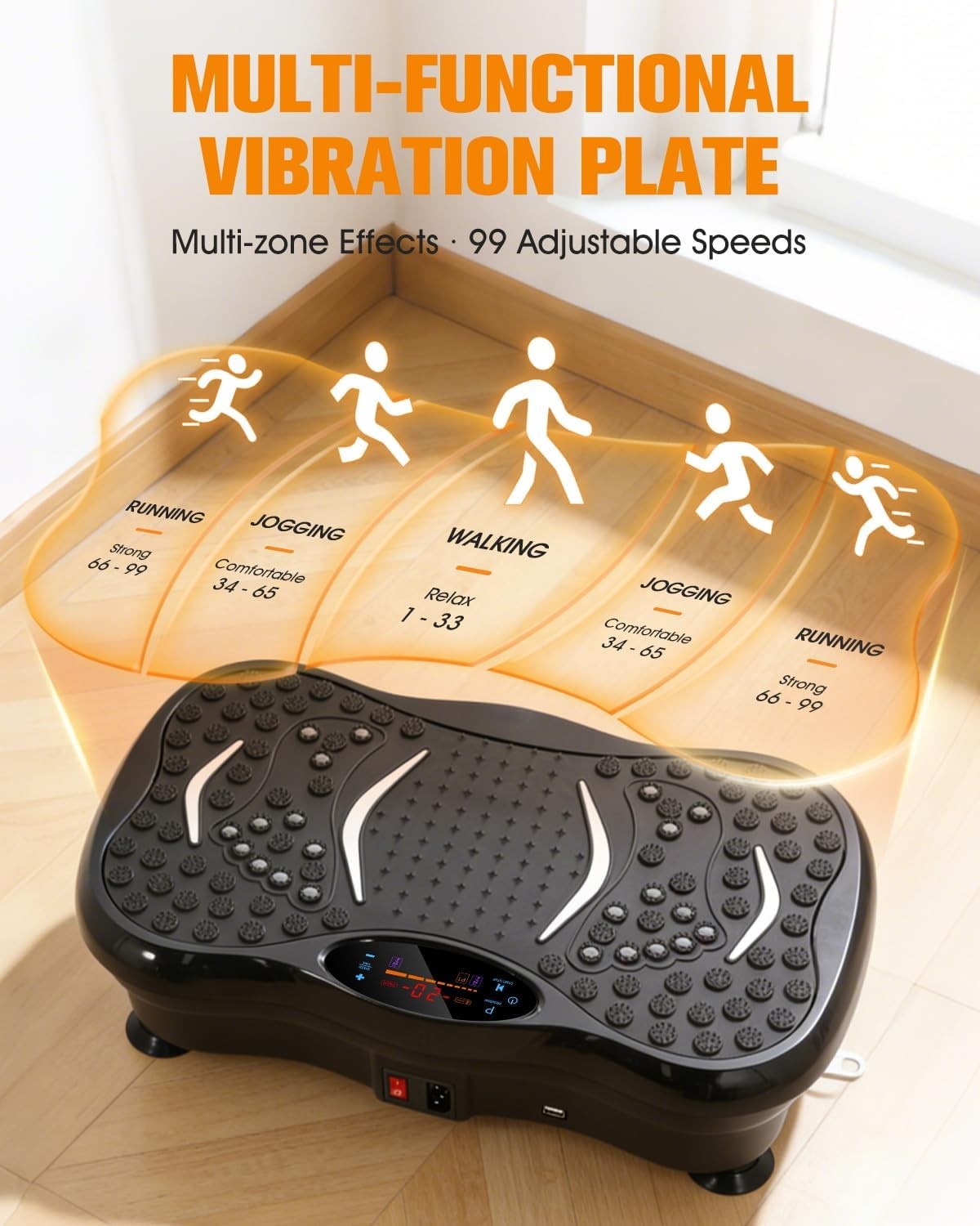 Vibration Plate Exercise Music Whole Body Shake Vibrating Platform Bluetooth