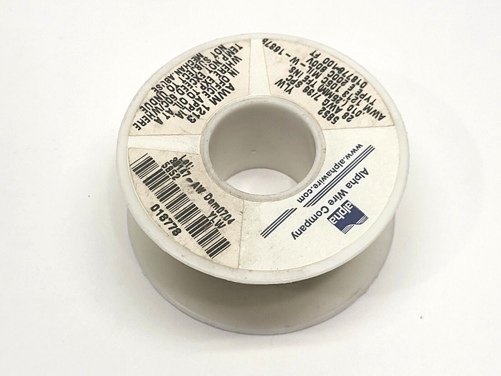 Alpha Wire 5852 YL005 Hook-Up Wire Yellow 2.6oz Spool