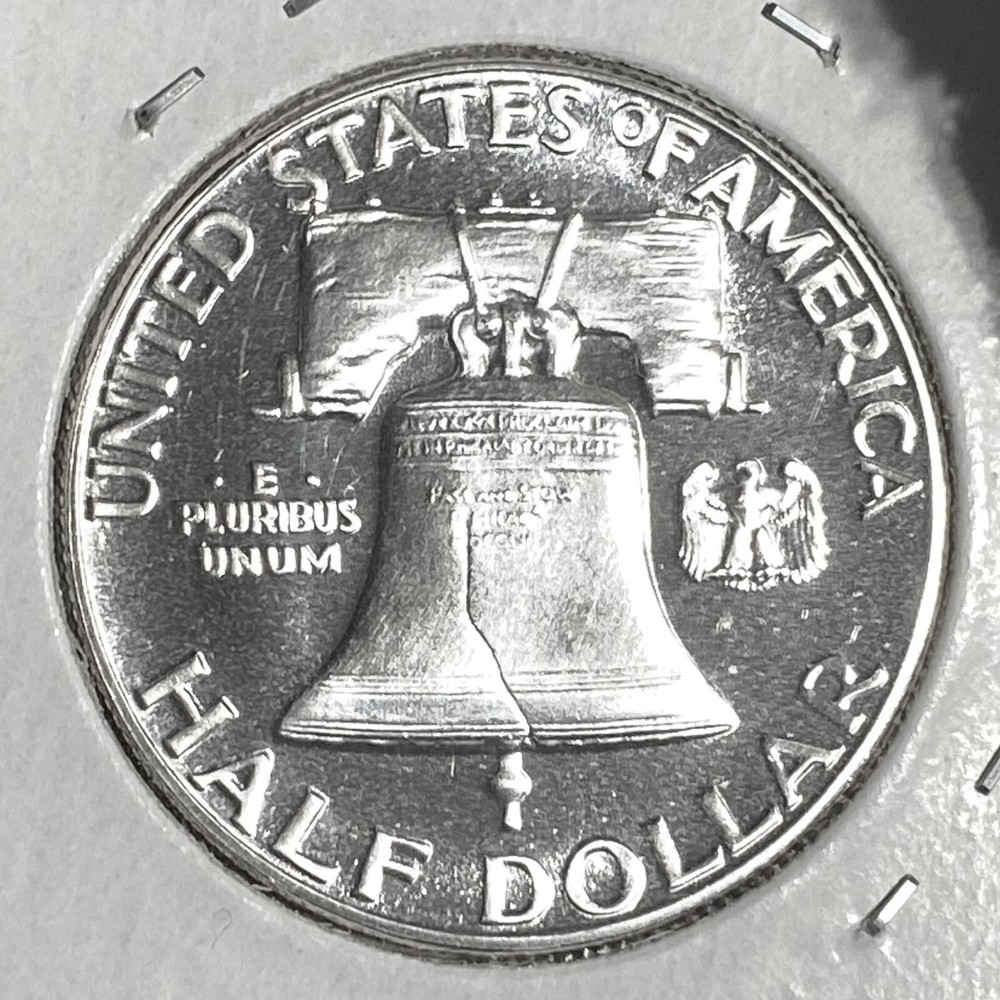 1956 TYPE 1 Franklin Silver Half Dollar GEM PROOF CAMEO E399 WWEB