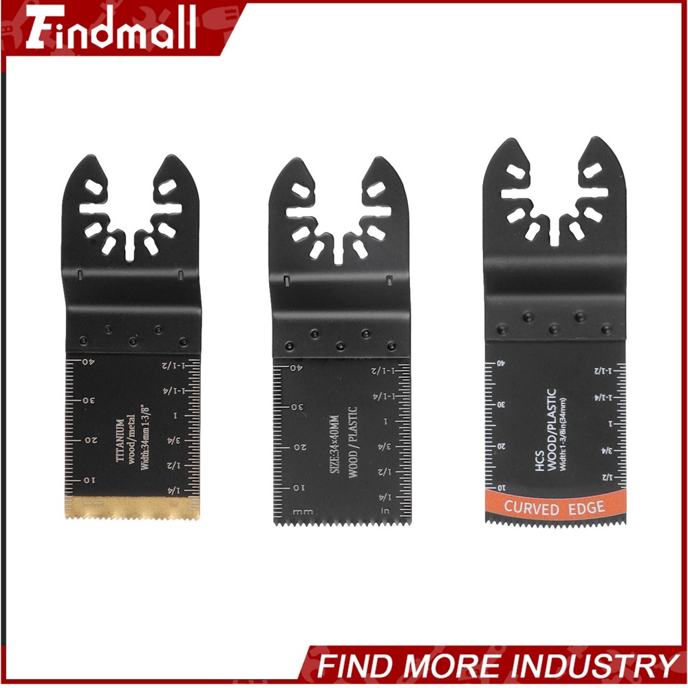 Findmall 105 PCS Titanium & HCS Oscillating Tool Blades Multi Tool Blades Kit