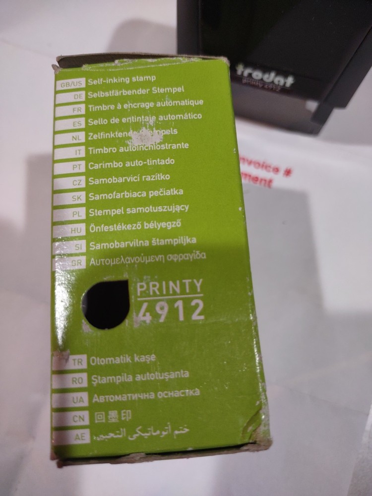 Print 4912 Stamp (Include Invoice # On Payment)