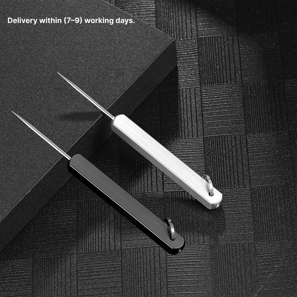 1 pcs Titanium Edc Retractable Toothpick with Spring Push Design **