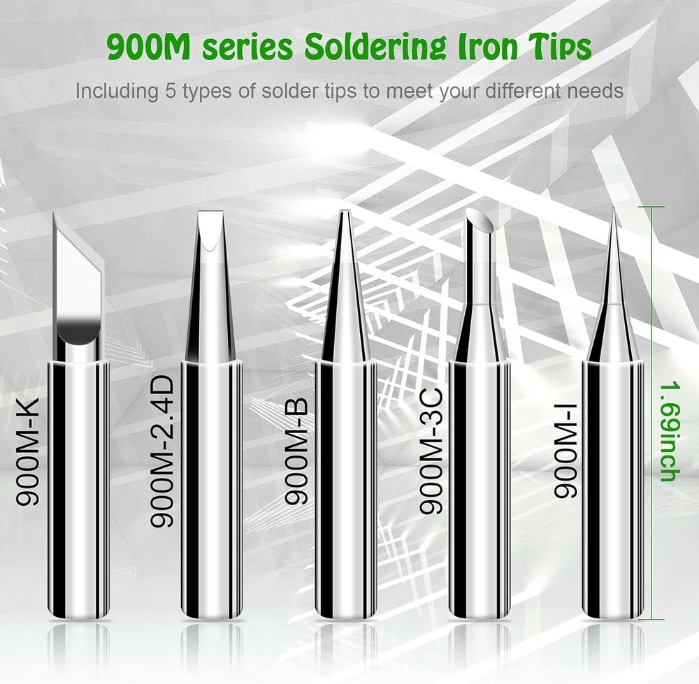 Versatile 5 PCS Replacement Solder Tips for 900M Iron – Adjustable & Durable