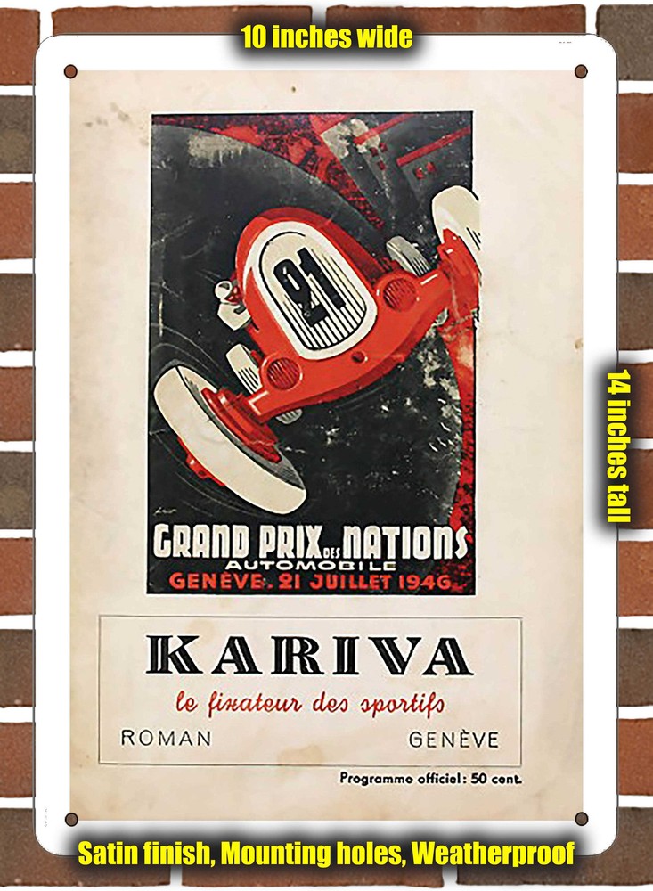 Metal Sign - 1946 Geneva Racing Program - 10x14 inches