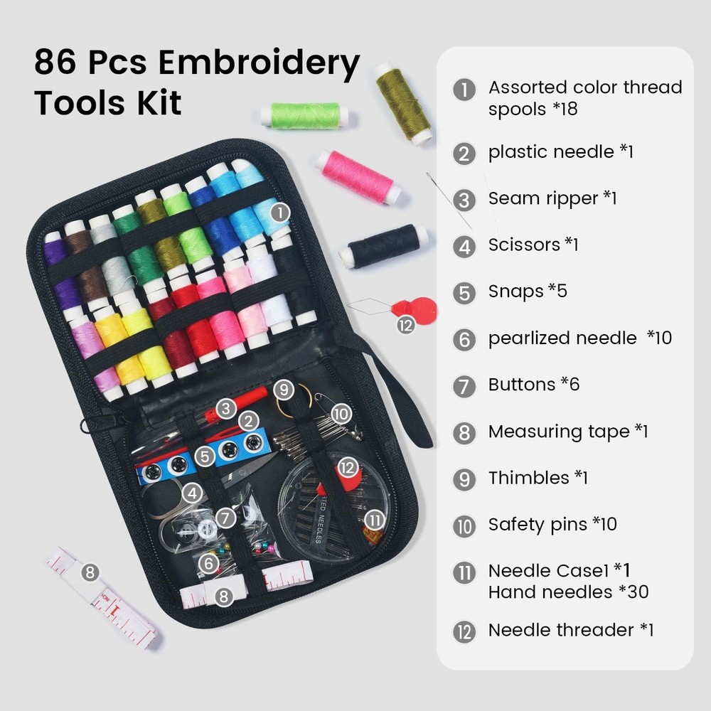 Embroidery Stitch Book Kit Large Size Full Sewing Tools Tutorial Beginners Gift