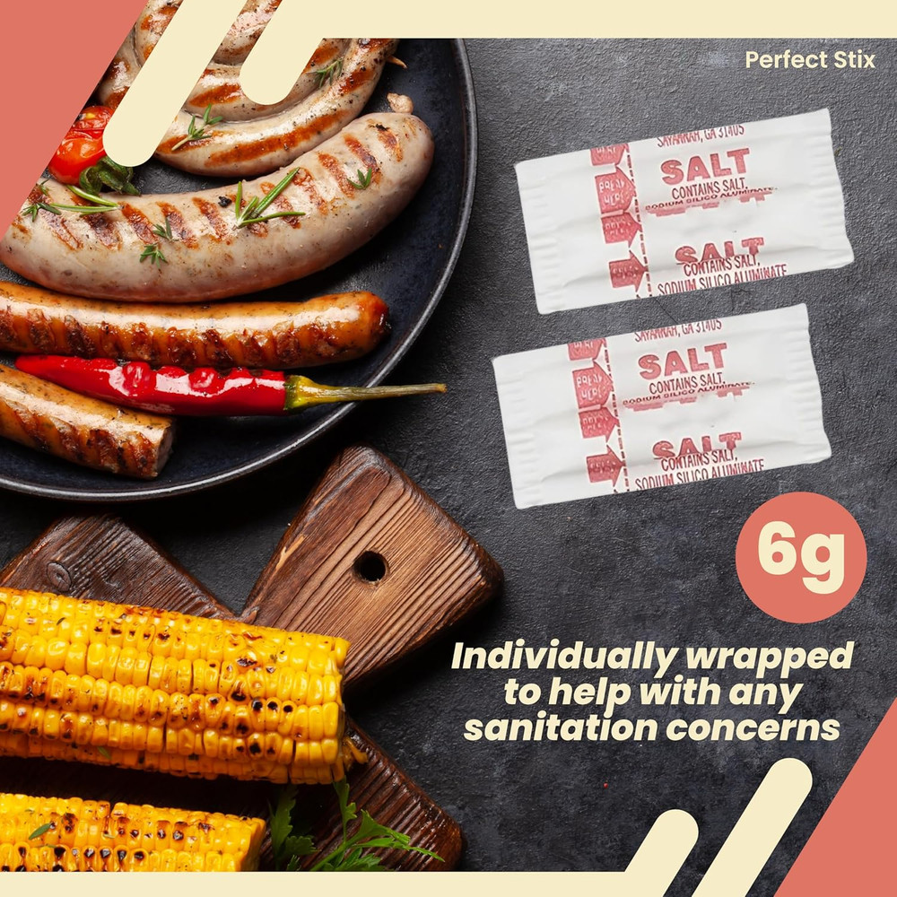 Perfect Stix Iodized Salt Packets - .6 Grams - 1000 Packets (Packaging May Vary.