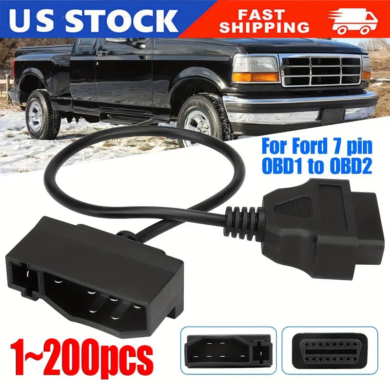 For Ford Engine Repair Tool 7 Pin OBD1 to OBD2 Cable Adapter Code Reader Scanner