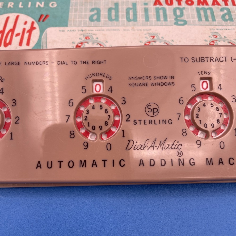 Vintage 1960's Automatic Adding Machine Dial-A-Matic With Stylus Complete In Box