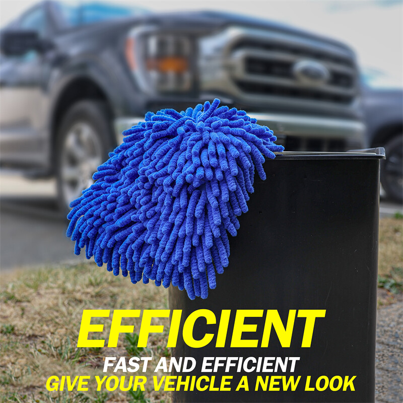 2 Pack Microfiber Car Wash Mitt Scratch Free Ultra Absorbent Car Cleaning Gloves