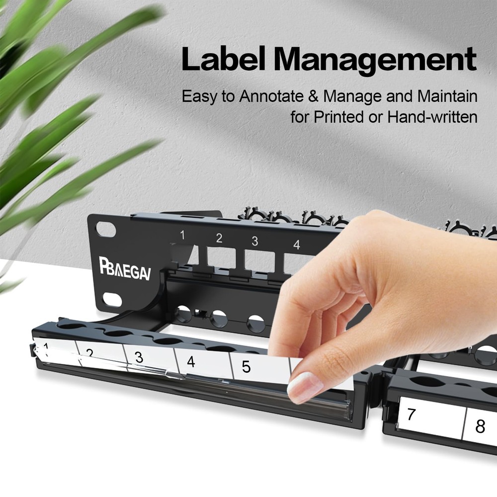 Patch Panel 24 Port Blank Front Cable Rack Smart Management 19 inch Rack Mount