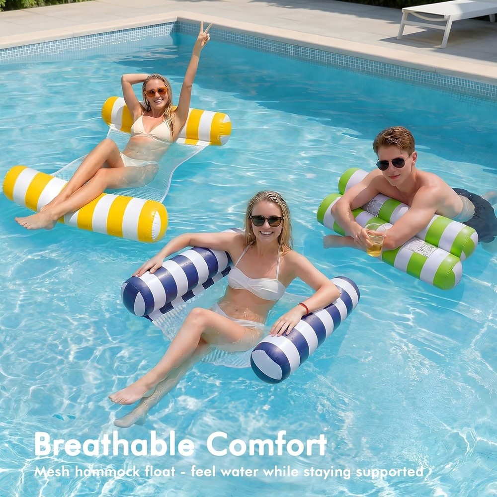 Durable Inflatable Pool Hammocks - 5 Pack for Ultimate Summer Relaxation