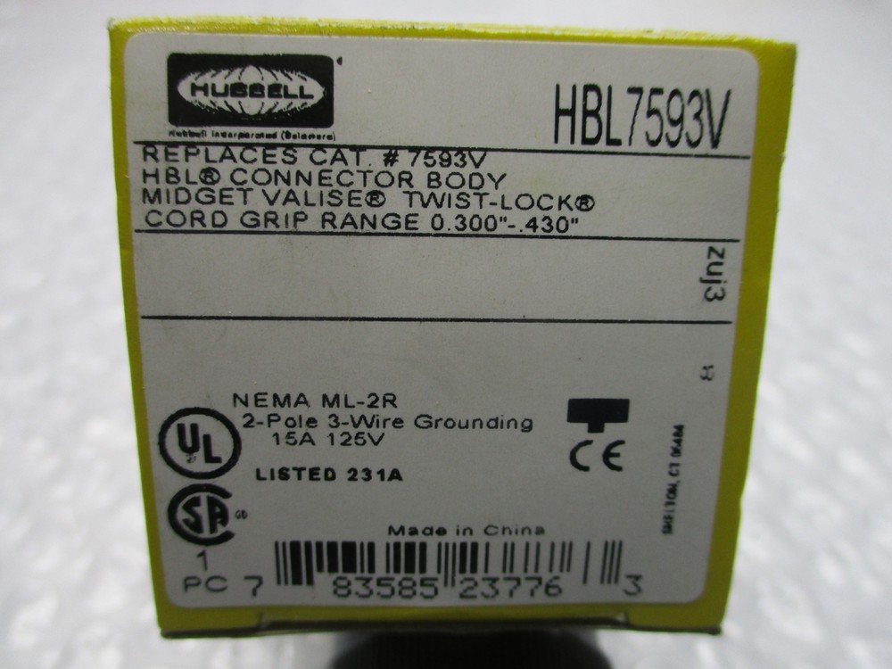 HUBBELL HBL7593V TWIST-LOCK PLUG NSMP