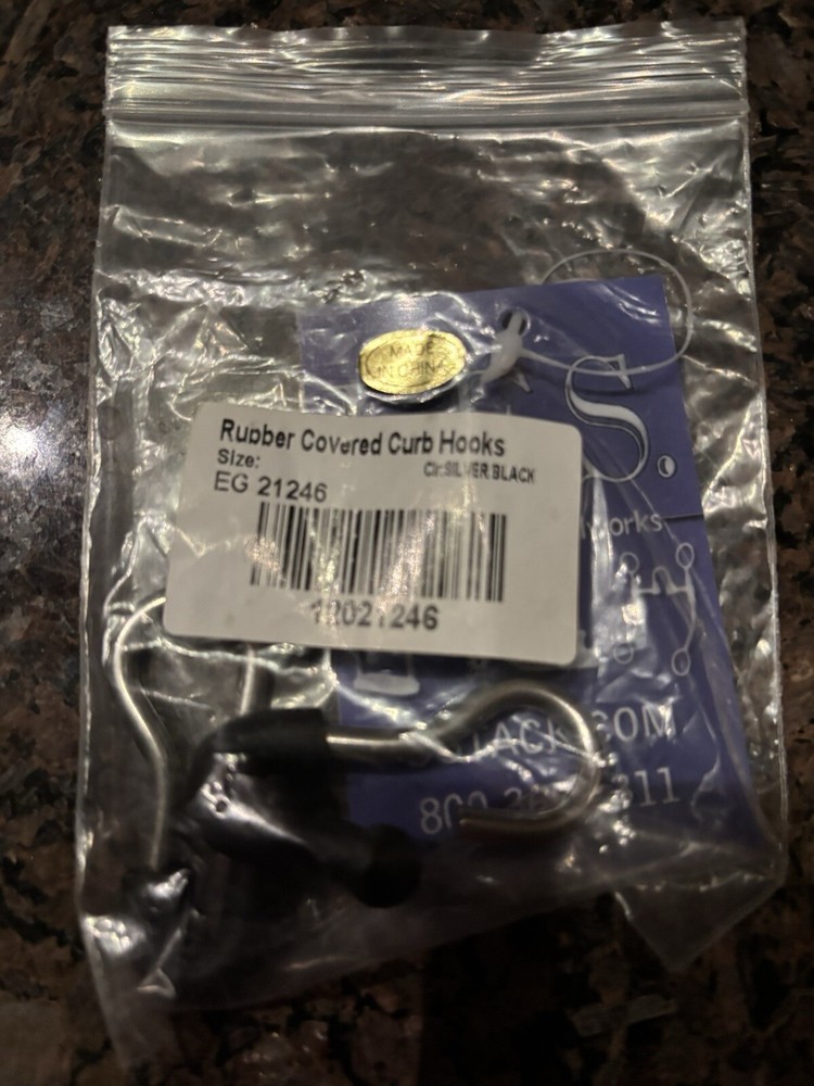 Rubber Covered Curb Hooks - Silver And Black