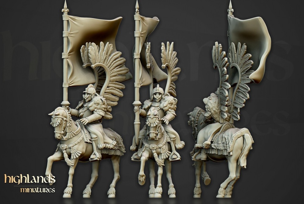 Varyag Warriors Mounted Command Fighter Miniature x3| D&D DnD |