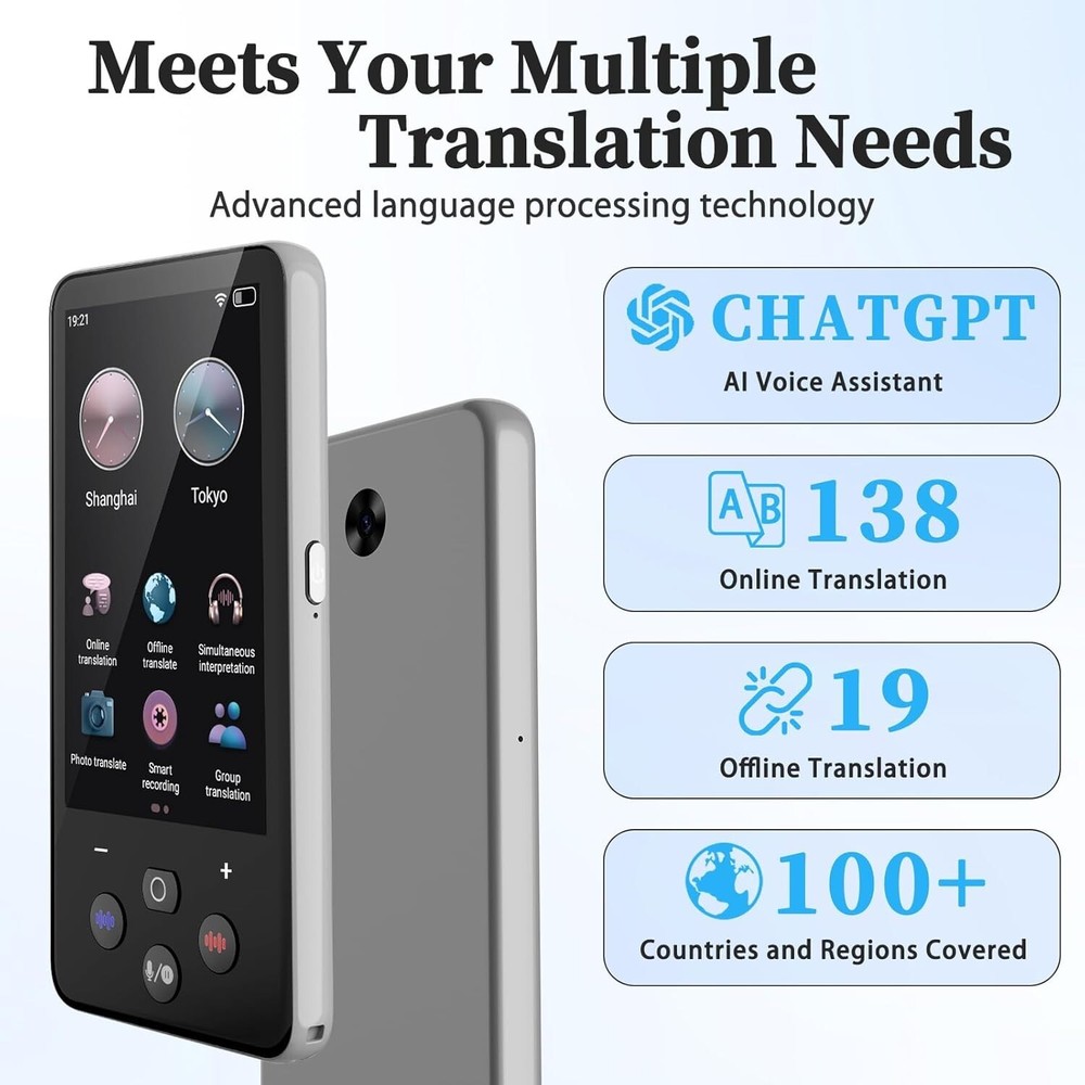 Language Translator Device, Real Time Translation Device for 138 Languages chatg