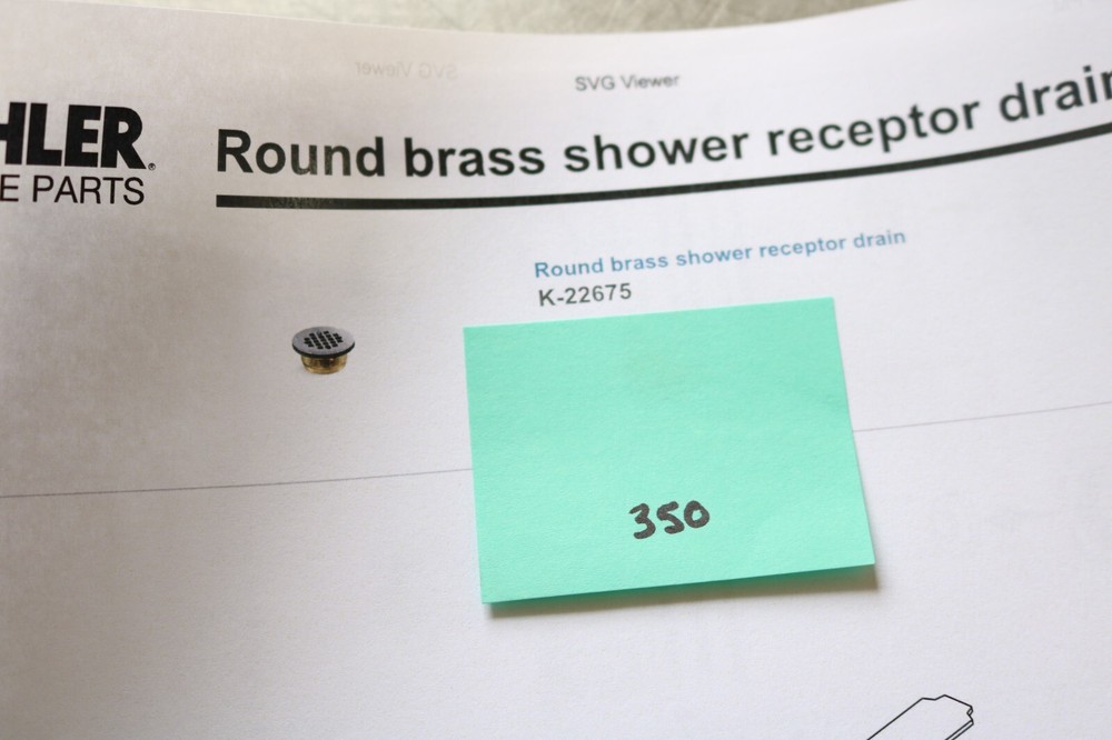 Round brass shower receptor drain 22675-S