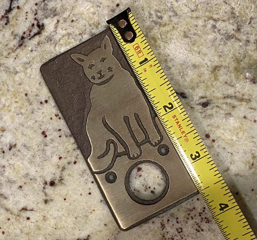 PAUL STRAUCH STUDIO Solid Brass CAT Doorbell Plate / Cover