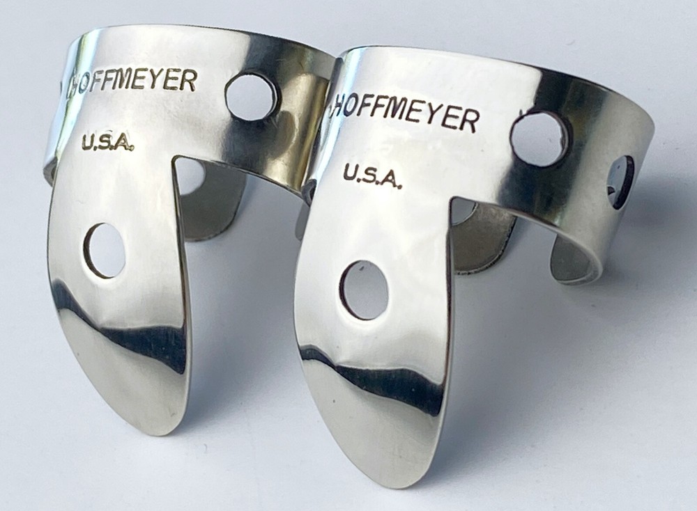 Hoffmeyer Picks National style Oval 8 sound nickel-silver finger picks CUSTOM