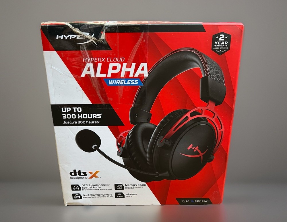 HyperX Cloud Alpha Red Over the Ear Wireless Pro Gaming Headset