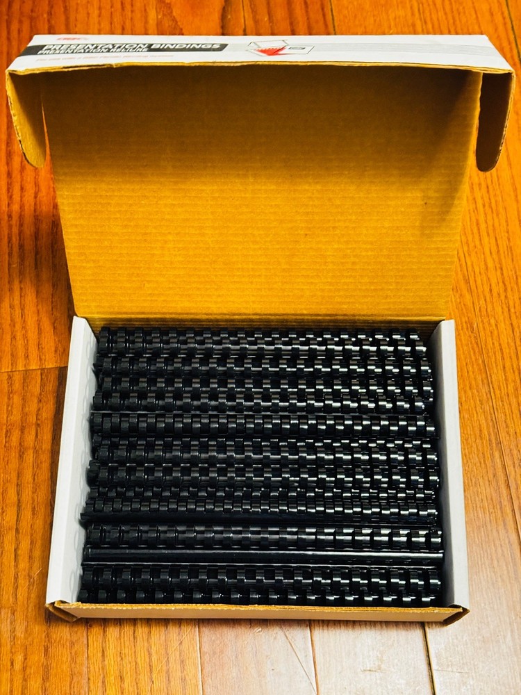 GBC Presentation Bindings Spines Combs - 5/8" Black - 19 Ring 100 Pcs. NEW