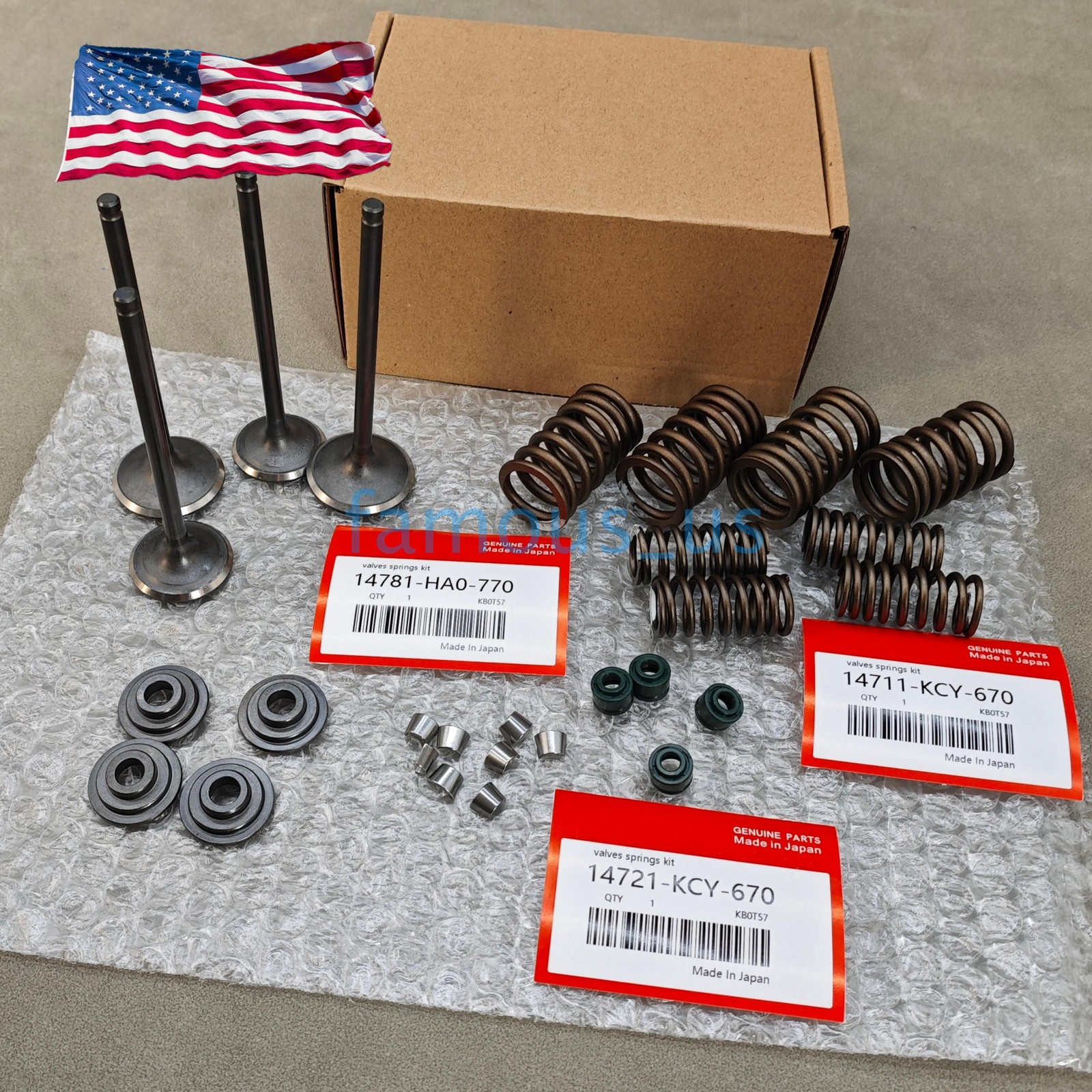 OEM! Head Intake & Exhaust Valves Seals Springs For Honda TRX400EX 400EX