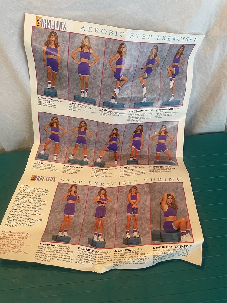 Kathy Ireland Aerobic Step Exerciser 2 Level Adjustable Board Step Fun 27” Long