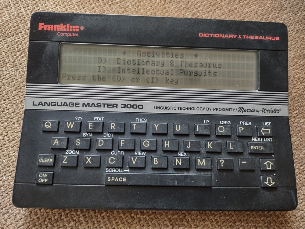 Franklin Computer Language Master LM3000 Dictionary Thesaurus Works Tested Works