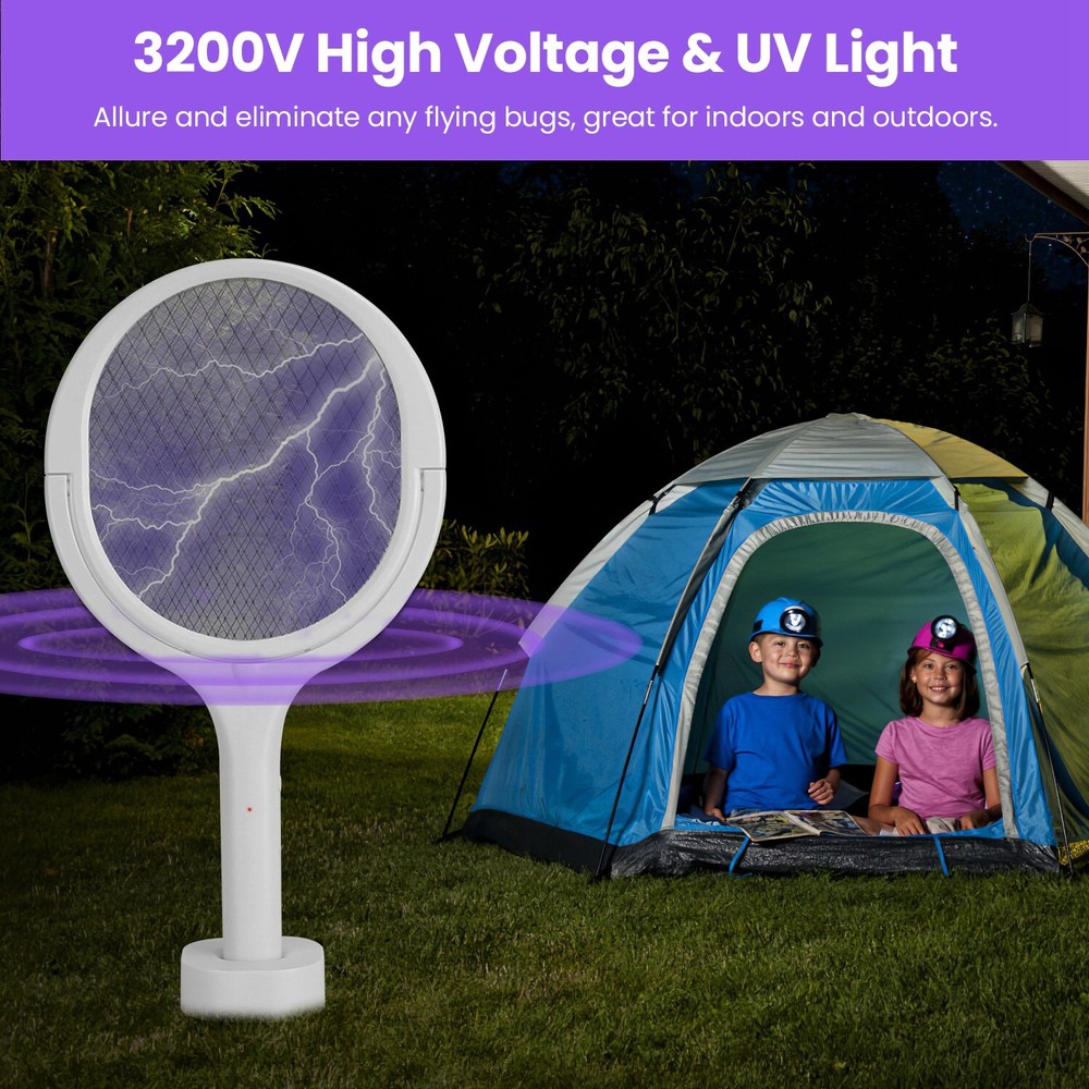 90º Rotating Electric Bug Zapper Racket Bug Zapper Mosquito Swatter Zapper Mini