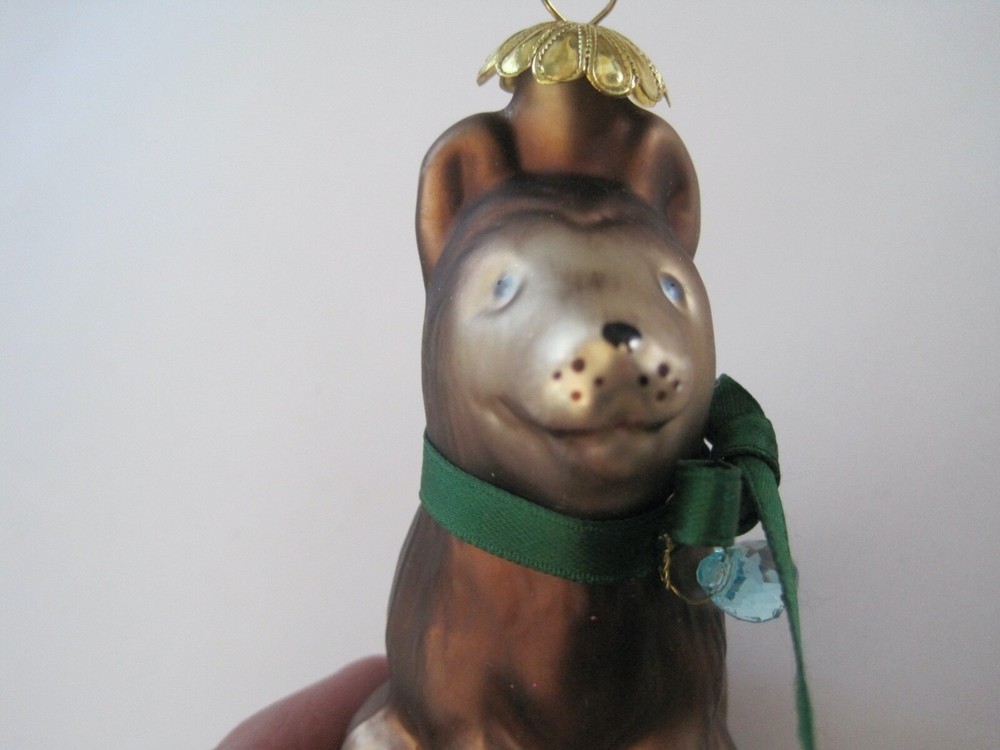Glass Bear Christmas Ornament