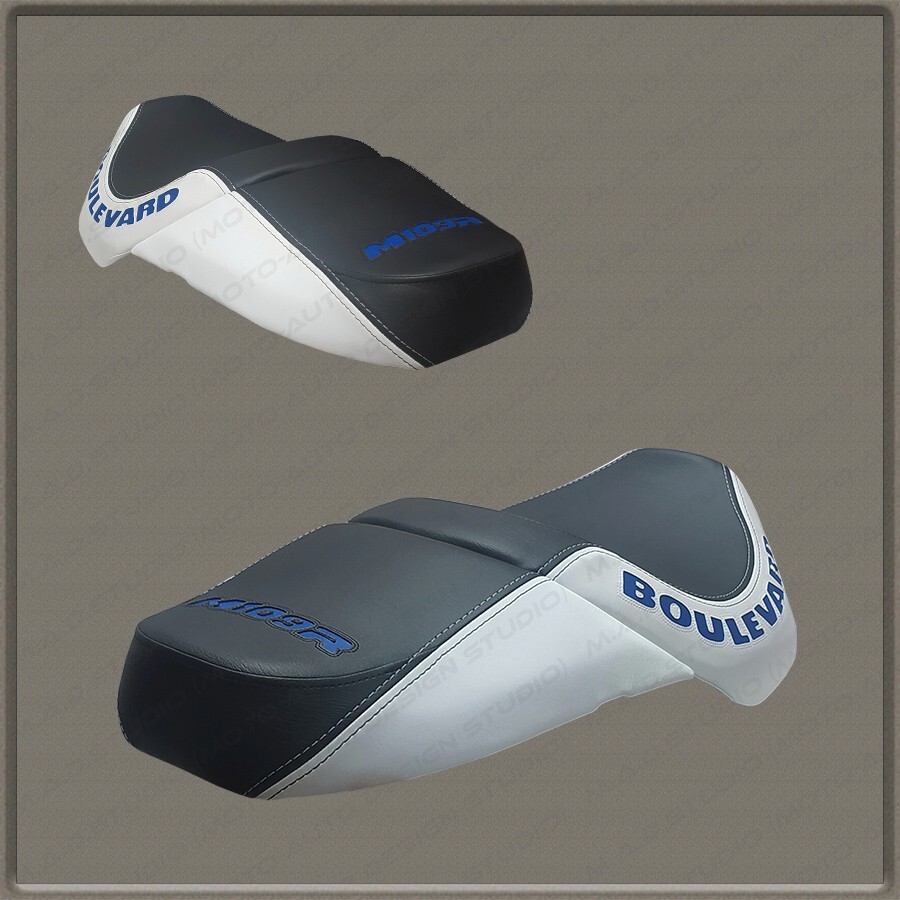 CUSTOM Design (Black-White+Blue) Seat Cover Suzuki BOULEWARD M109R 2006+