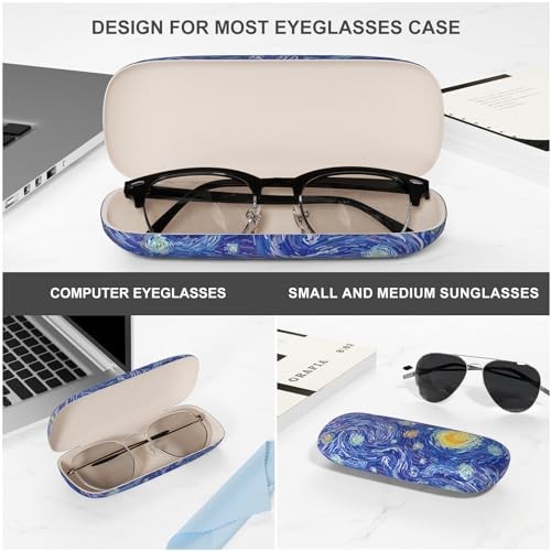 Eyeglasses Case, Portable Hard Shell Protective Case for Glasses, Starry Night