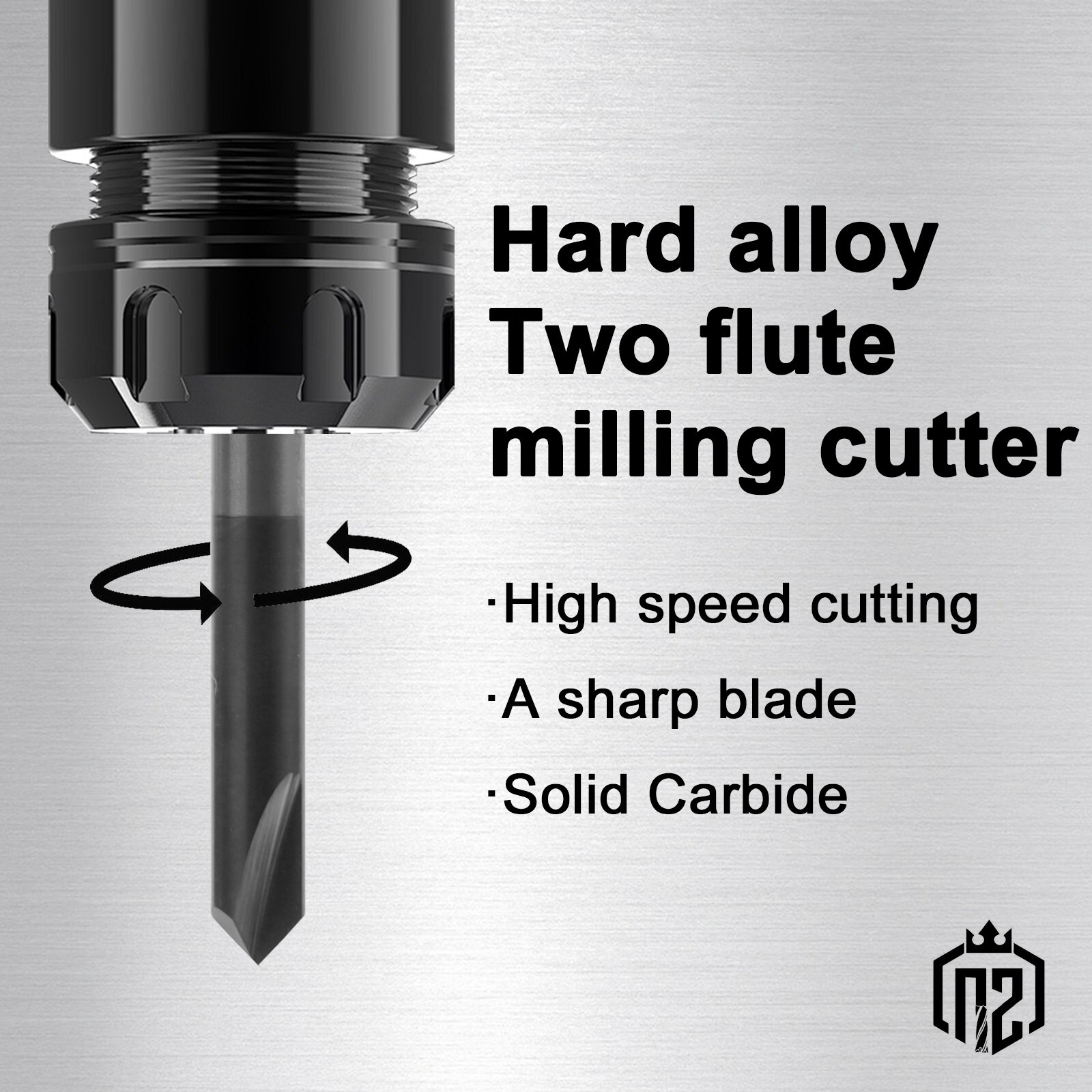 10PCS 90 Degree 2 flute 1/8" x 1-1/2" Solid Carbide Chamfer Mills - AlTiN Coated