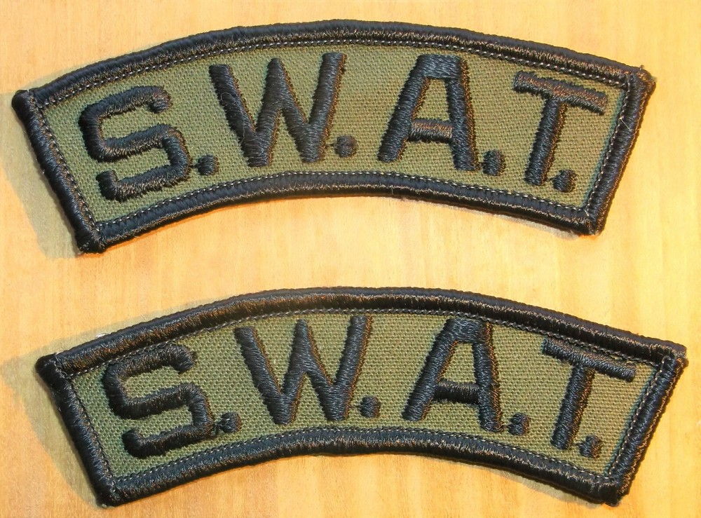 GEMSCO NOS Vintage Patch SHERIFF DEPT. JACKET PATCH & SWAT RCCKERS - 3 PC. SET