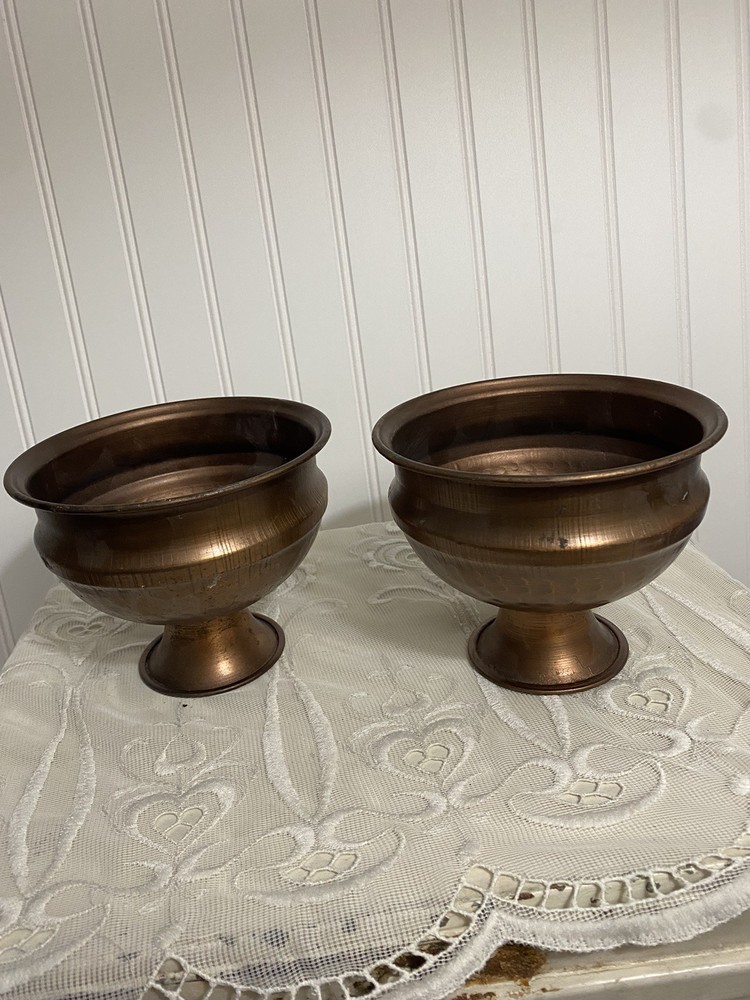 Hammered Copper Planters X2,