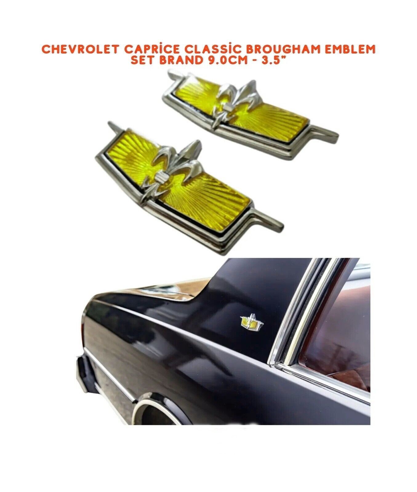 NEW 1977 1990 CHEVROLET CAPRICE TRUNK AND FRONT GOLD LOCK EMBLEM CHEVY FULL SET