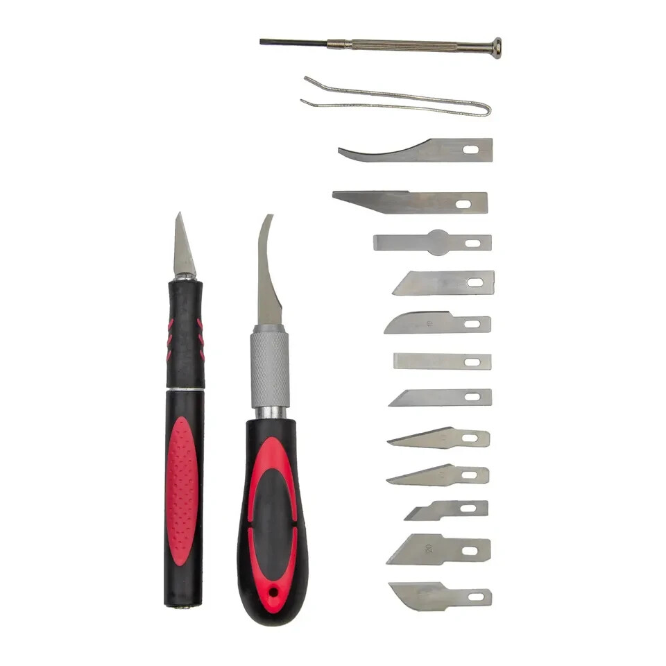 KING 16 PC PRECISION KNIFE RAZOR BLADE EXACTO CUTTING TOOL HOBBY KIT