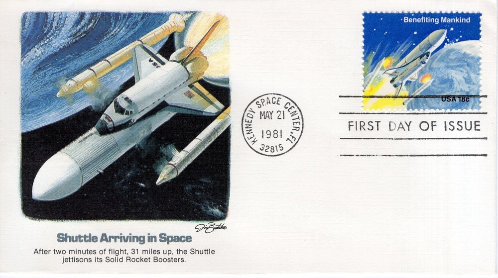 SHUTTLE ARRIVING IN SPACE - 1981  - FW760