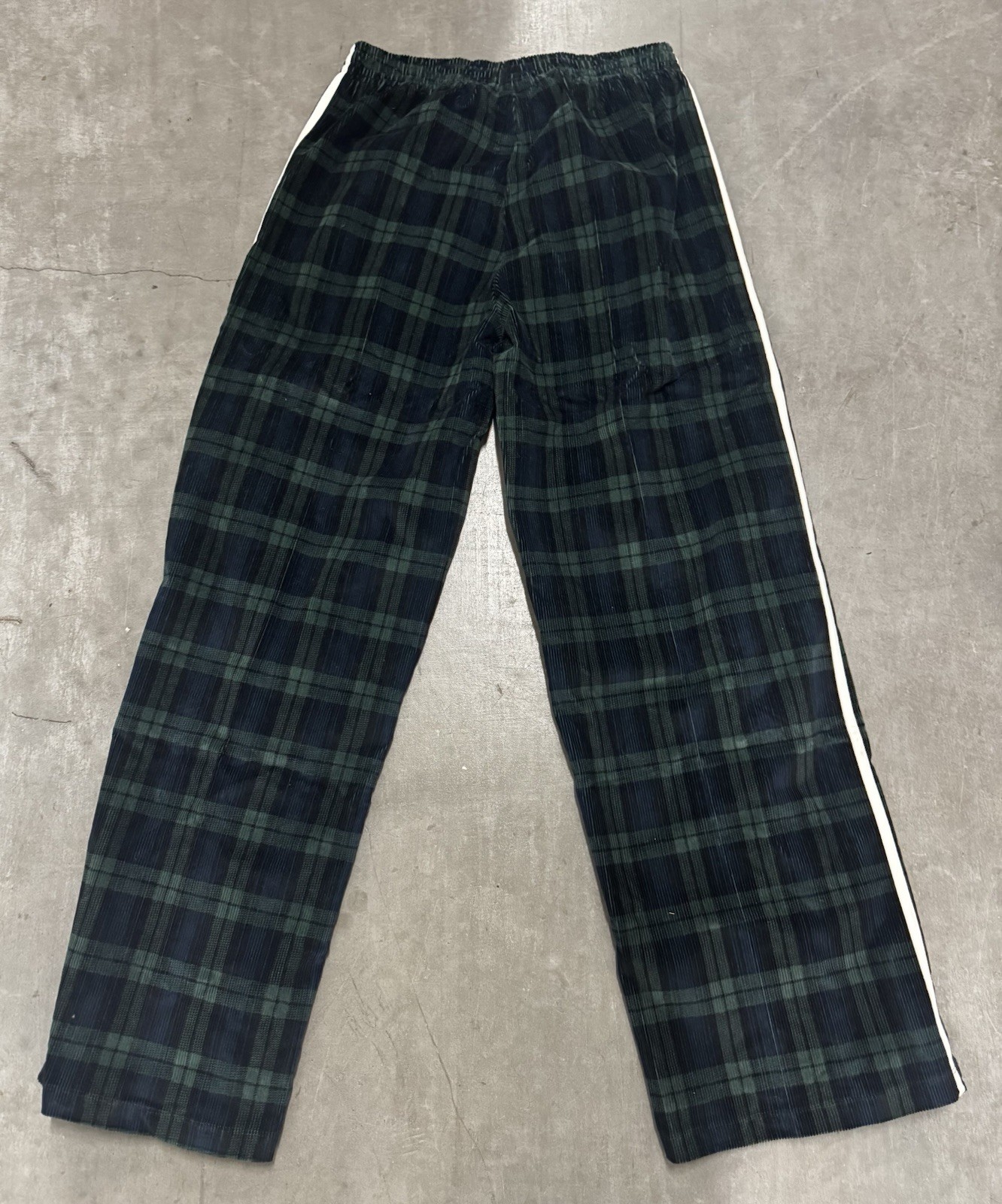 Adidas Originals Tartan Black Watch Plaid Corduroy Wide Leg Track Pant IX7415 M