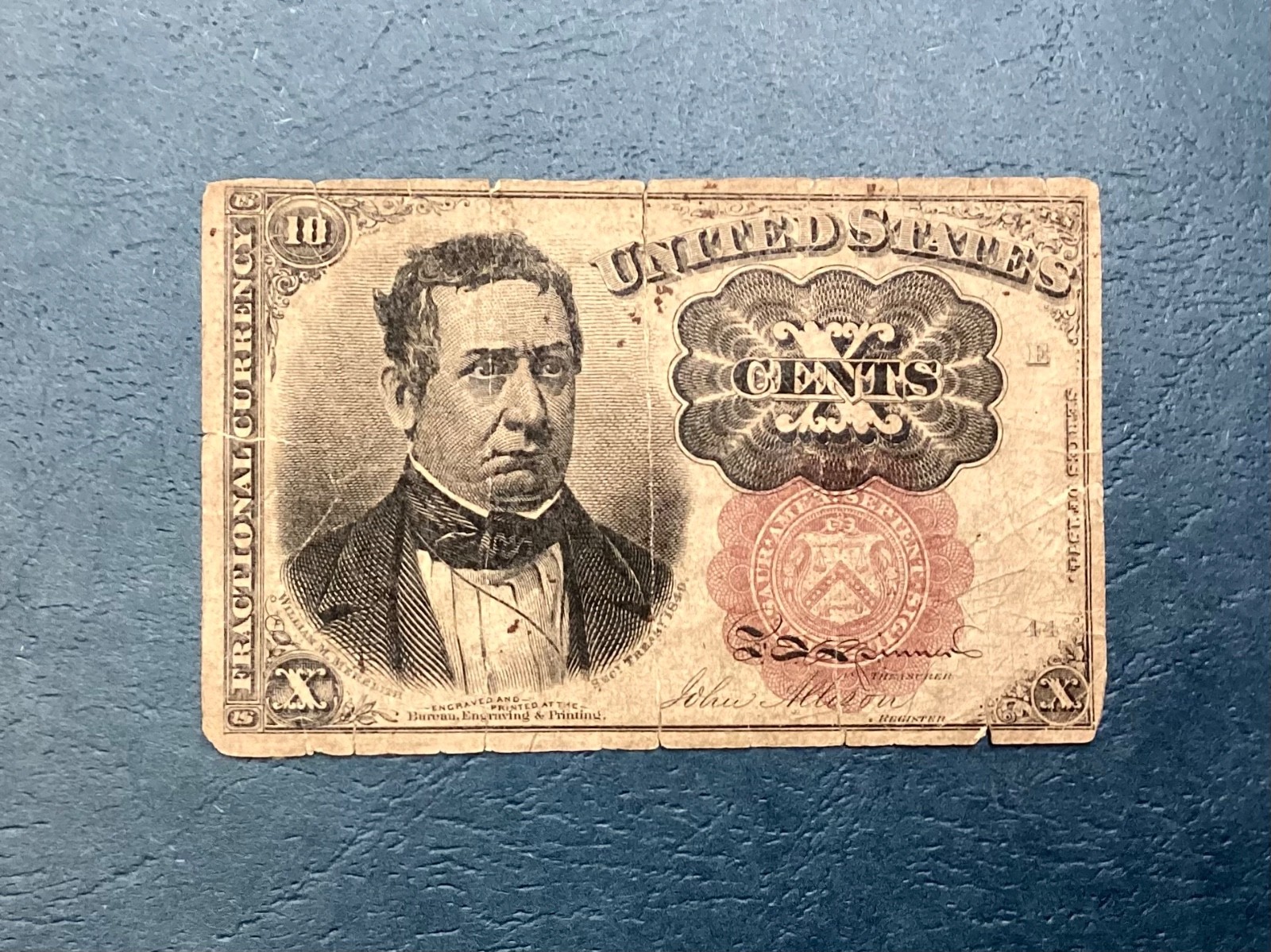 ~ FR 1266 - TEN 10 CENTS FIFTH / 5TH ISSUE FRACTIONAL CURRENCY NOTE - MEREDITH